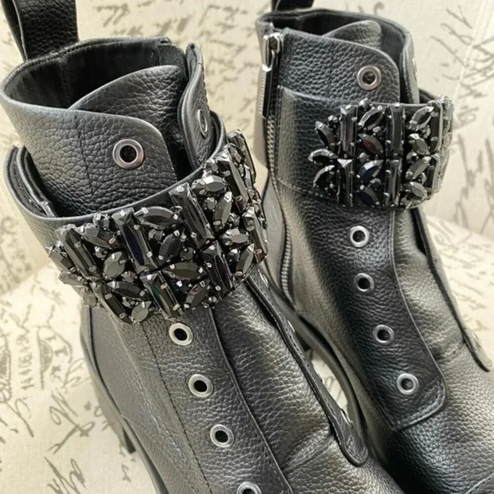NEW, Karl Lagerfeld Paris, Pippa‎ Lace Up Boot, Black